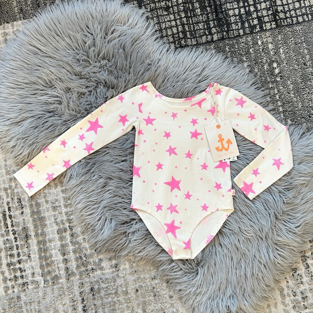 Noe & Zoe Pink Neon Stars Leotard Size 2T (MSRP $51) NEW